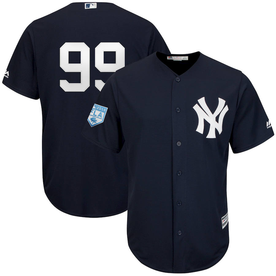 Men's New York Yankees #99 Aaron Judge Navy 2019 Spring Training Cool Base Stitched MLB Jersey