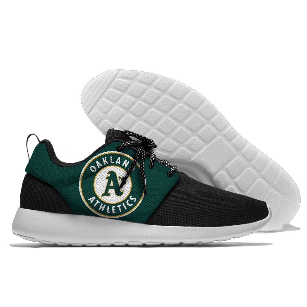 Men's Oakland Athletics Roshe Style Lightweight Running MLB Shoes 003