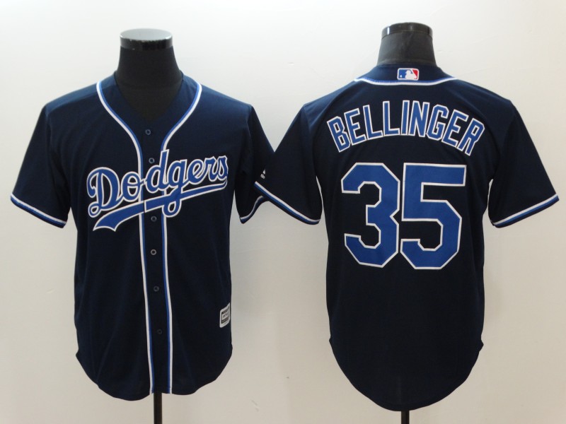 Men's Los Angeles Dodgers #35 Cody Bellinger Navy Cool Base Stitched MLB Jersey