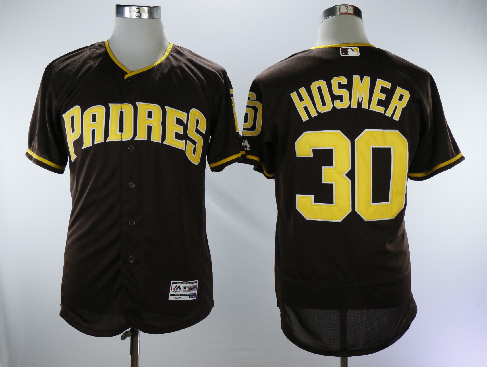 Men's San Diego Padres #30 Eric Hosmer Brown Alternate Flexbase Stitched MLB Jersey