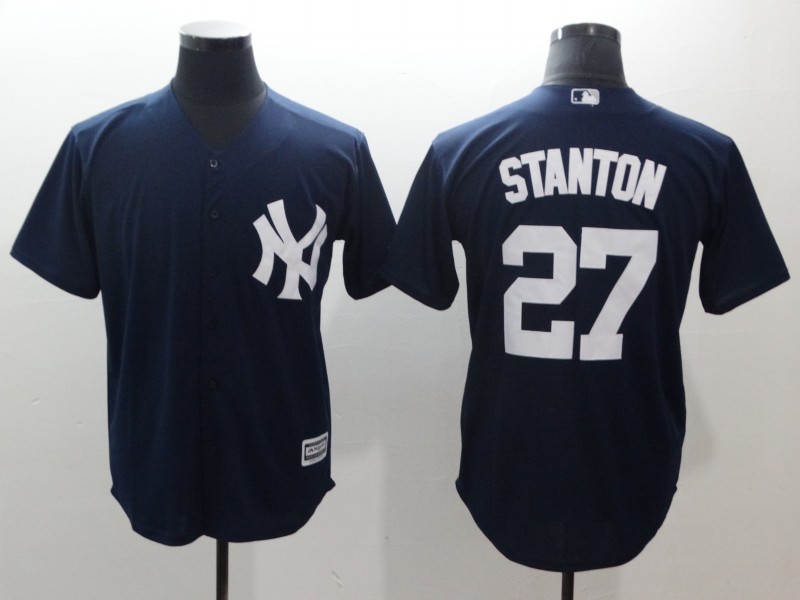 Men's New York Yankees #27 Giancarlo Stanton Navy Cool Base Stitched MLB Jersey