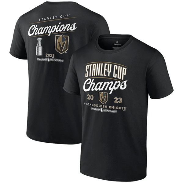 Men's Vegas Golden Knights Black 2023 Stanley Cup Champions Logo T-Shirt