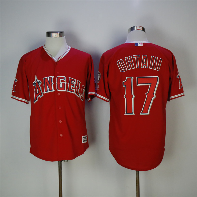 Men's Los Angeles Angels #17 Shohei Ohtani Red Cool Base Stitched MLB Jersey