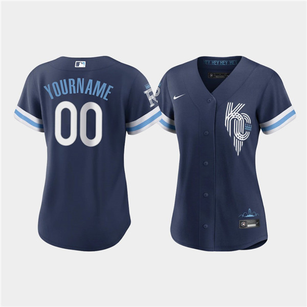 Women's Kansas City Royals Active Player Custom 2022 Navy City Connect Cool Base Stitched Jersey(Run Small)