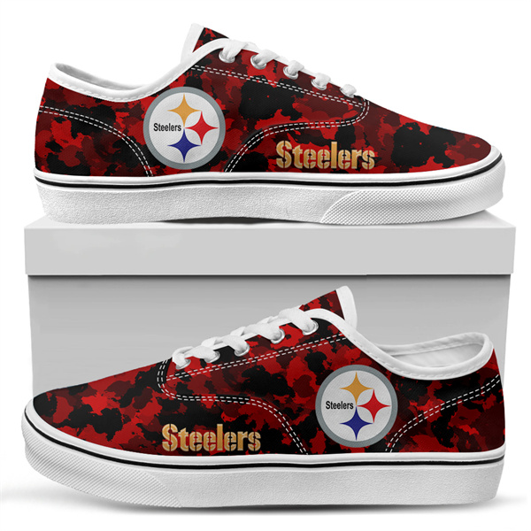 Women's Pittsburgh Steelers Vans Low Top Sneakers 001
