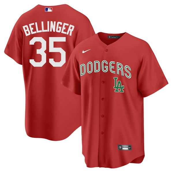 Men's Los Angeles Dodgers #35 Cody Bellinger 2021 Mexican Heritage Red Stitched Baseball Jersey