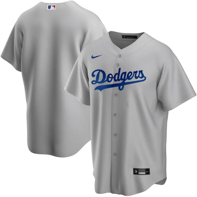 Men's Los Angeles Dodgers Grey Cool Base Stitched MLB Jersey