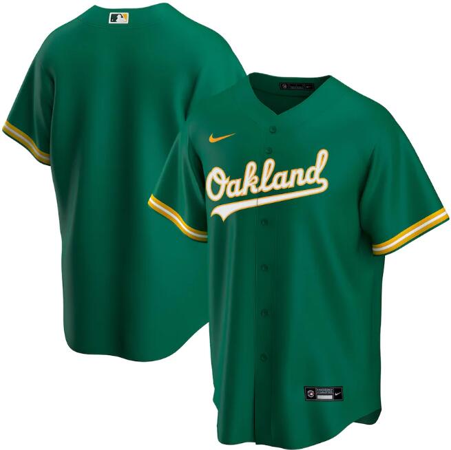 Men's Oakland Athletics New Green Blank Cool Base Stitched MLB Jersey