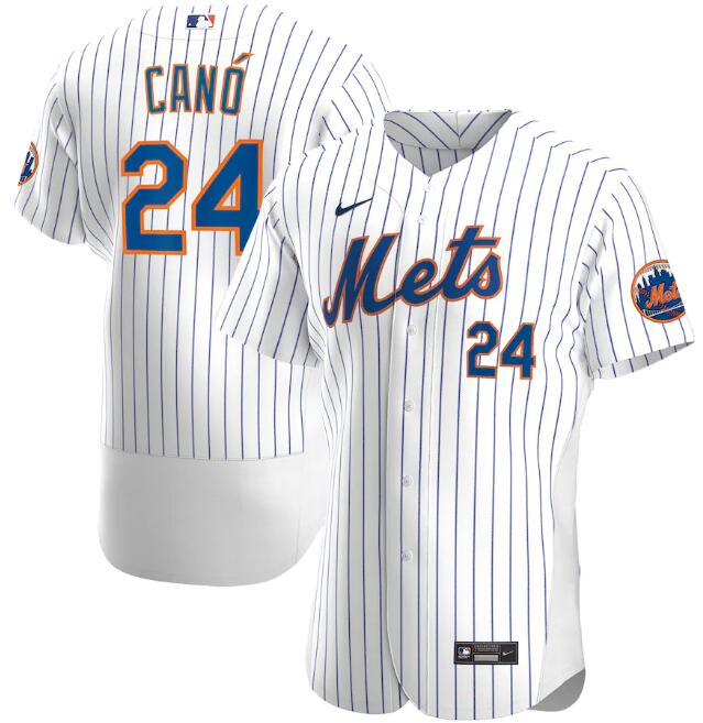 Men's New York Mets White #24 Robinson Canó Flex Base Stitched MLB Jersey