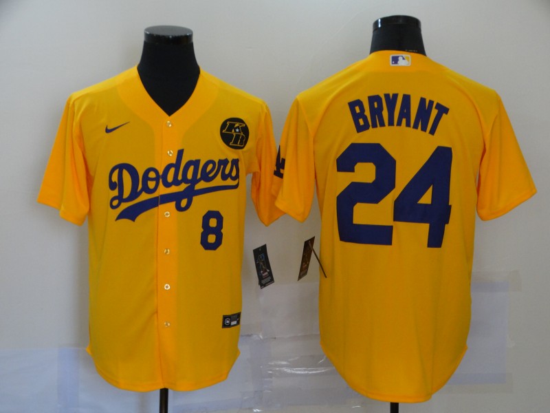 Men's Los Angeles Dodgers Orange #24 Kobe Bryant 2020 KB Patch Cool Base Stitched MLB Jersey