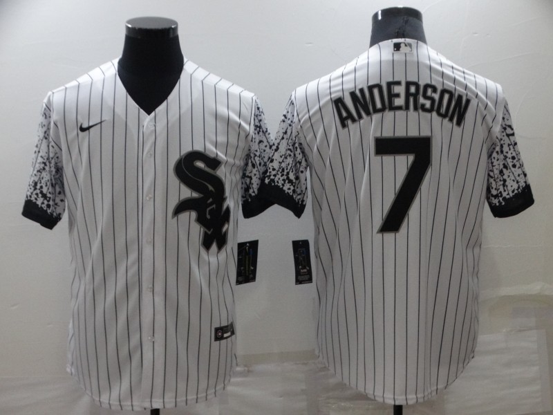 Men's Chicago White Sox #7 Tim Anderson White City Connect Cool Base Stitched Jersey