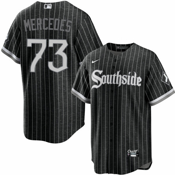 Men's Chicago White Sox #73 Yermin Mercedes Black 2021 City Connect Cool Base Stitched Baseball Jersey