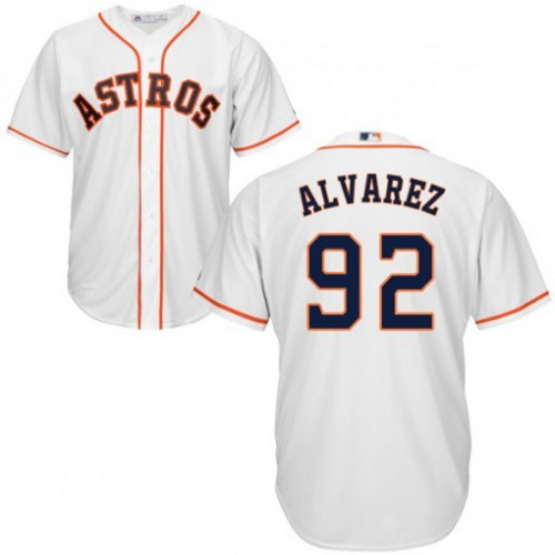Men's Houston Astros #92 Yordan Alvarez White Cool Base Stitched MLB Jersey