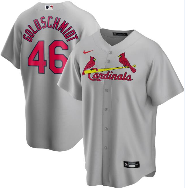 Men's St. Louis Cardinals Grey #46 Paul Goldschmidt Cool Base Stitched MLB Jersey