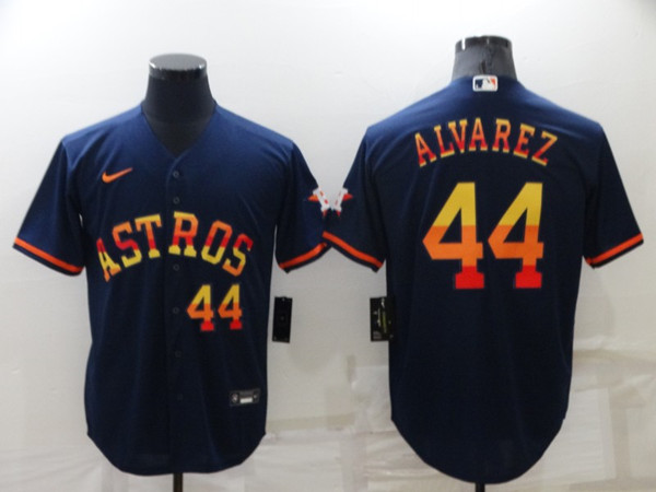 Men's Houston Astros #44 Yordan Alvarez 2022 Navy Cool Base Stitched Jersey