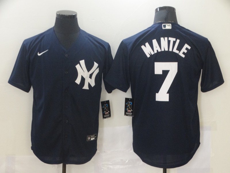 Men's New York Yankees #7 Mickey Mantle Navy Cool Base Stitched MLB Jersey