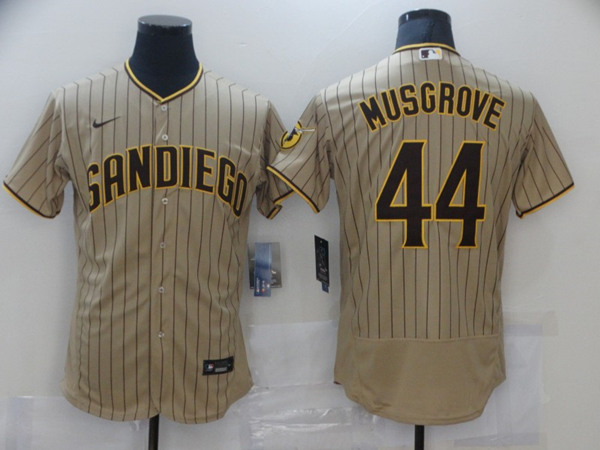 Men's San Diego Padres #44 Joe Musgrove Tan Brown Flex Base Stitched MLB Jersey
