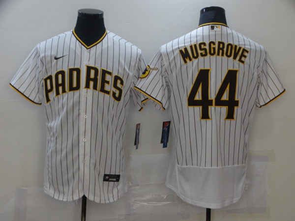 Men's San Diego Padres #44 Joe Musgrove White Flex Base Stitched MLB Jersey