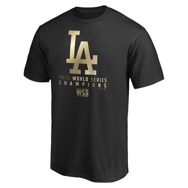 Men's Los Angeles Dodgers Black 2020 World Series Champions T-Shirt