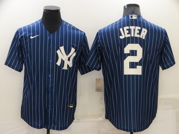 Men's New York Yankees #2 Derek Jeter Navy Cool Base Stitched Jersey