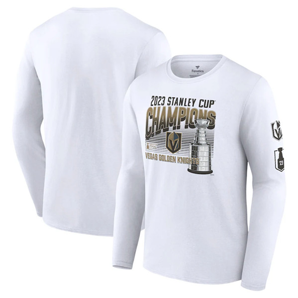 Men's Vegas Golden Knights White 2023 Stanley Cup Champions Long Sleeve T-Shirt