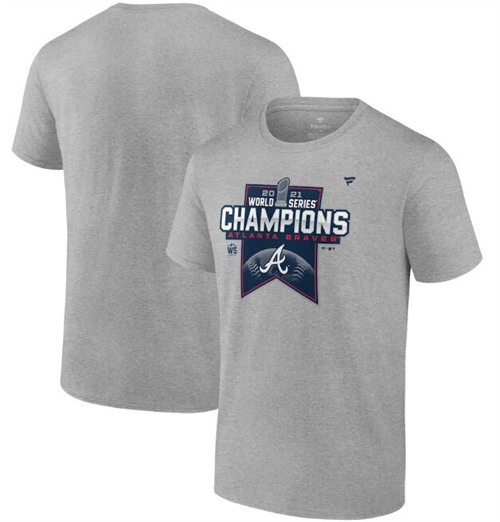 Men's Atlanta Braves 2021 Heathered Gray World Series Champions Locker Room T-Shirt