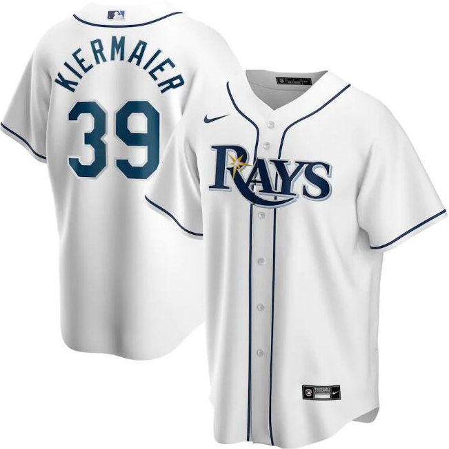 Men's Tampa Bay Rays White #39 Kevin Kiermaier Cool Base Stitched MLB Jersey