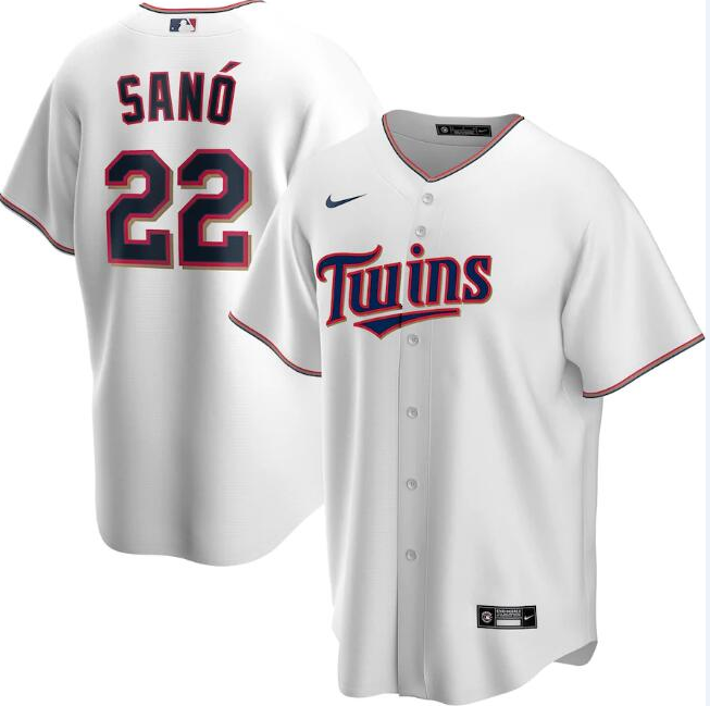 Men's Minnesota Twins White #22 Miguel Sanó Cool Base Stitched MLB Jersey