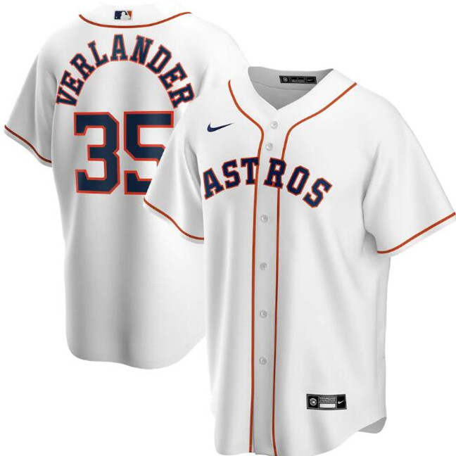 Men's Houston Astros White #35 Justin Verlander Cool Base Stitched MLB Jersey