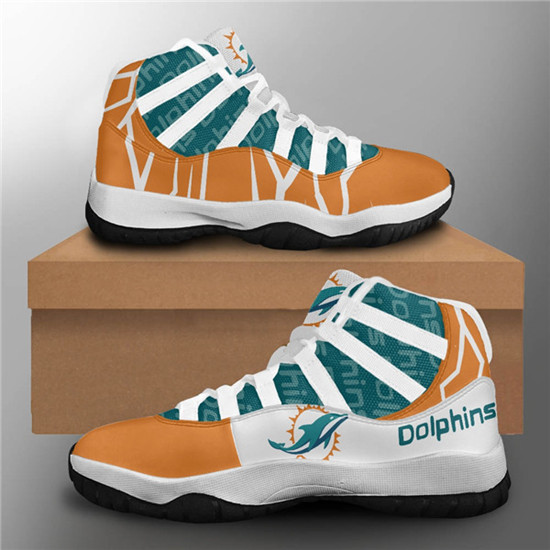 Men's Miami Dolphins Air Jordan 11 Sneakers 002