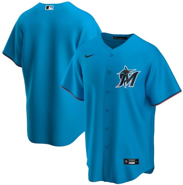 Men's Miami Marlins Blue Cool Base Stitched MLB Jersey