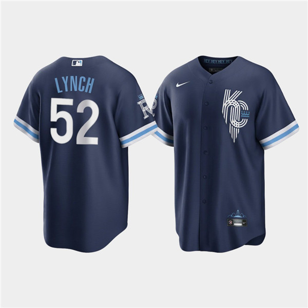 Men's Kansas City Royals #52 Daniel Lynch 2022 Navy City Connect Cool Base Stitched Jersey