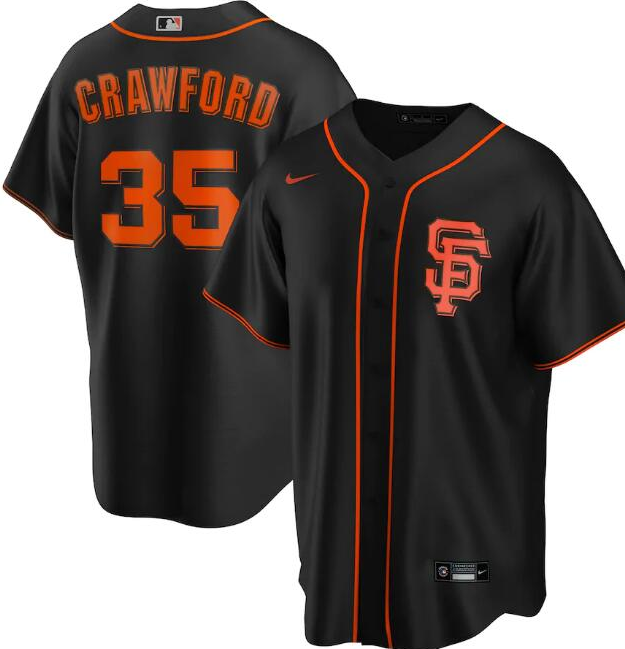 Men's San Francisco Giants Black #35 Brandon Crawford Cool Base Stitched MLB Jersey