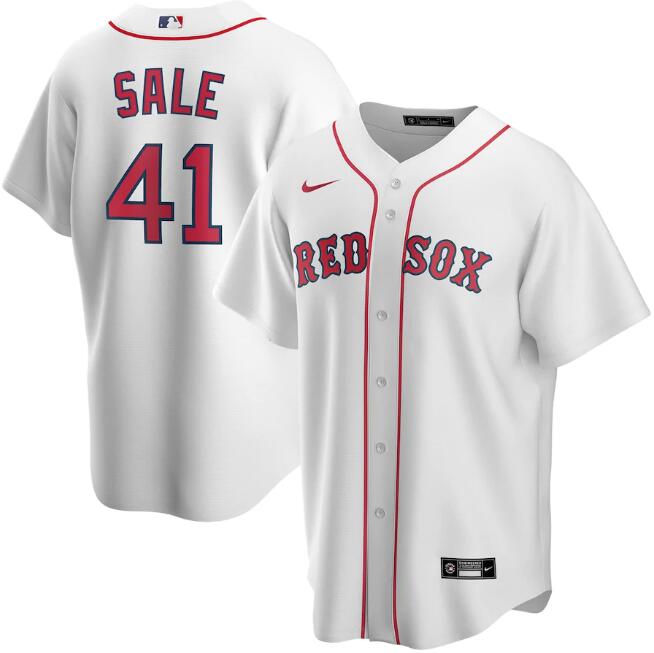 Men's Boston Red Sox White #41 Chris Sale Cool Base Stitched MLB Jersey