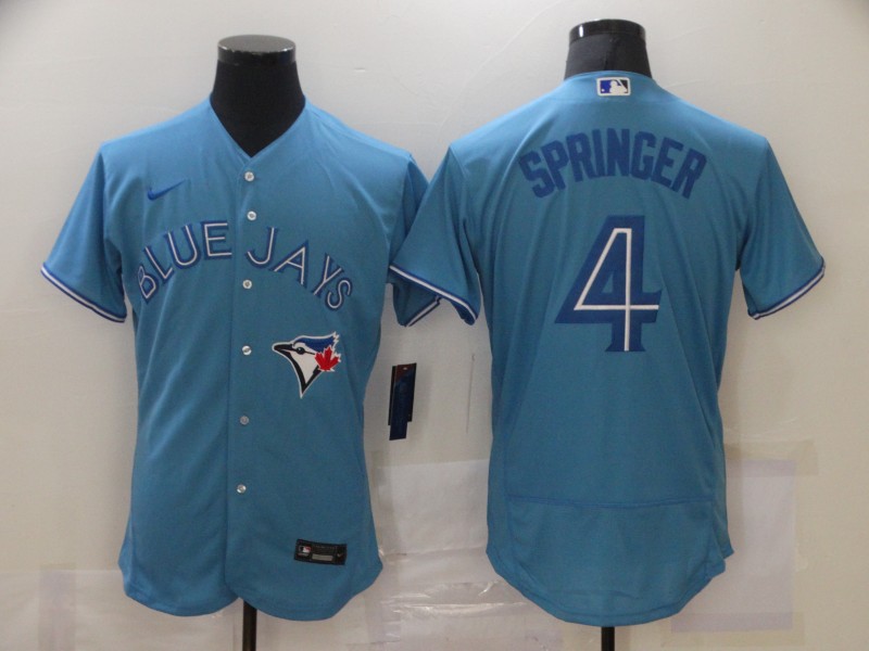 Men's Toronto Blue Jays #4 George Springer 2020 Blue Flex Base Stitched MLB Jersey