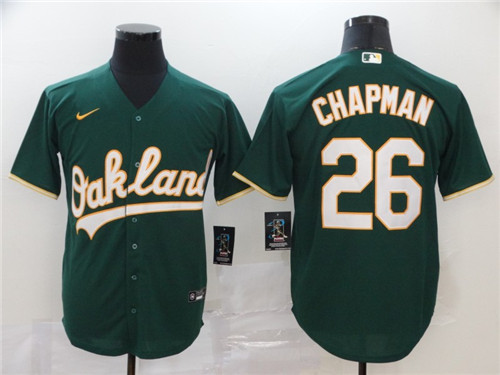 Men's Oakland Athletics #26 Matt Chapman Green Cool Base Stitched MLB Jersey