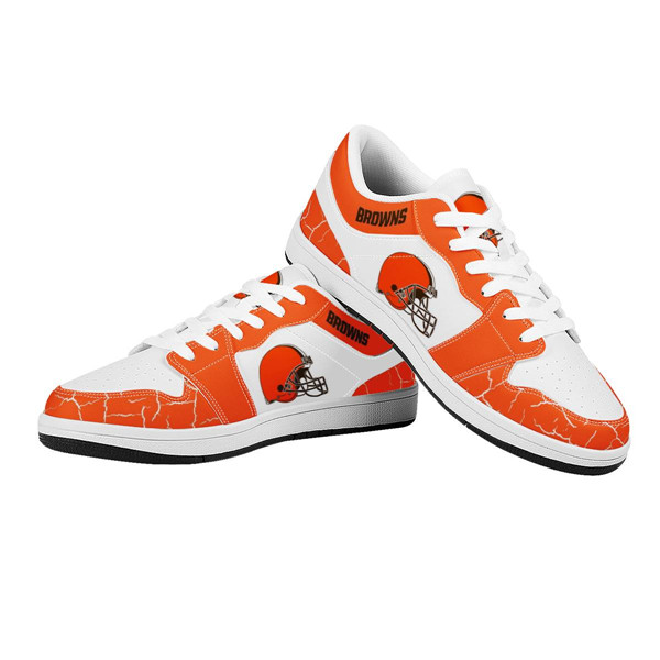 Women's Cleveland Browns AJ Low Top Leather Sneakers 001