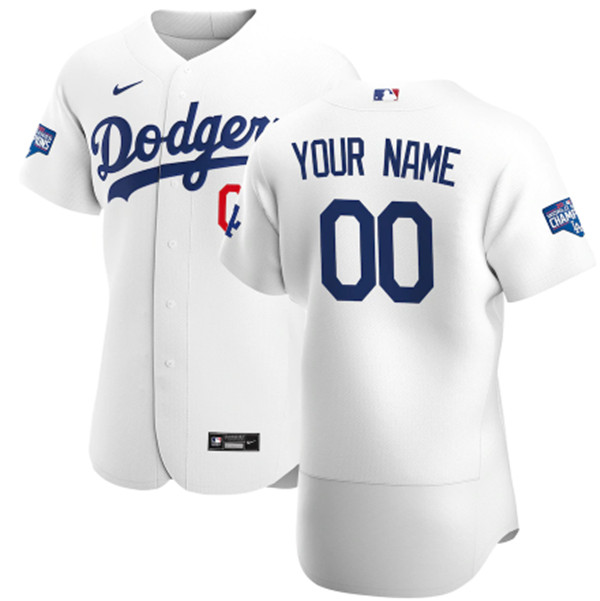 Men's Los Angeles Dodgers Active Player White 2020 World Series Champions Home Patch Stitched MLB Jersey