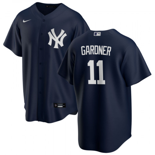 Men's New York Yankees #11 Brett Gardner Navy Stitched Mlb Jersey.