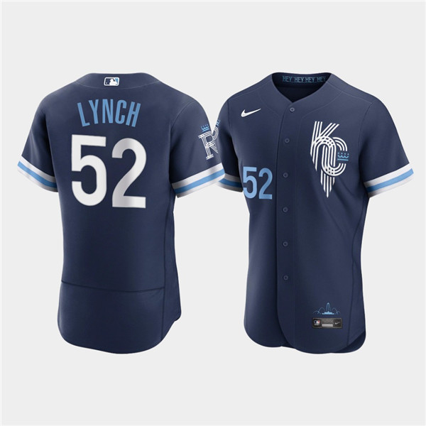 Men's Kansas City Royals #52 Daniel Lynch 2022 Navy City Connect Flex Base Stitched MLB Jersey
