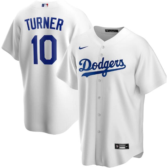 Men's Los Angeles Dodgers White #10 Justin Turner Cool Base Stitched MLB Jersey