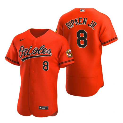 Men's Baltimore Orioles #8 Cal Ripken Jr. Orange Flex Base Stitched MLB Jersey
