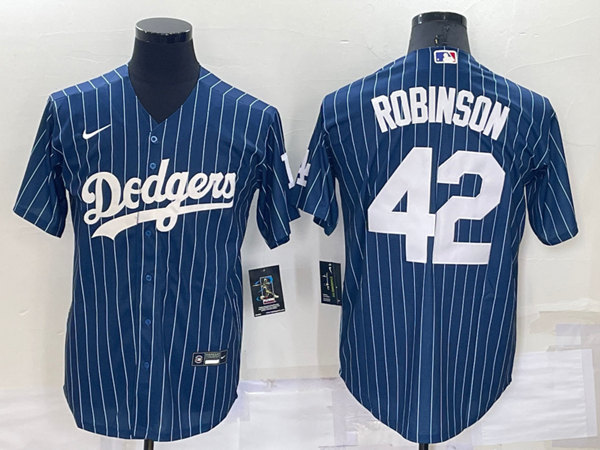Men's Los Angeles Dodgers #42 Jackie Robinson Navy Cool Base Stitched Jersey