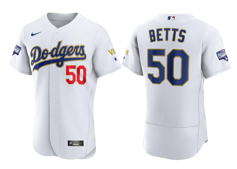 Men's Los Angeles Dodgers Customized White Flex Base Sttiched MLB Jersey