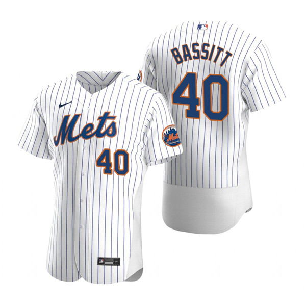 Men's New York Mets #40 Chris Bassitt White Flex Base Stitched Jersey