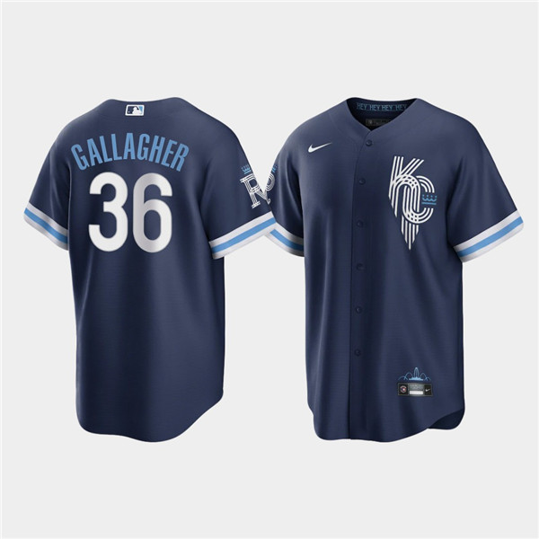 Men's Kansas City Royals #36 Cam Gallagher 2022 Navy City Connect Cool Base Stitched Jersey