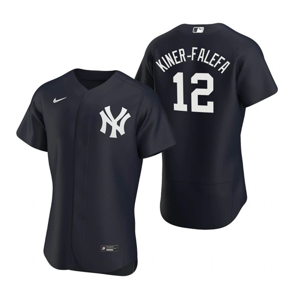 Men's New York Yankees #12 Isiah Kiner-Falefa Black Flex Base Stitched Jersey