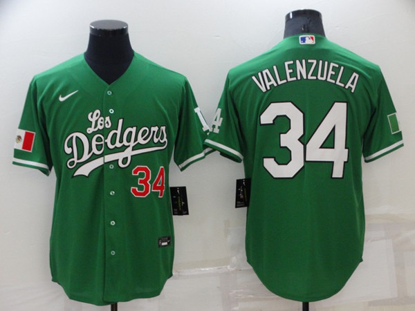 Men's Los Angeles Dodgers ACTIVE PLAYER Custom Green Stitched Baseball Jersey