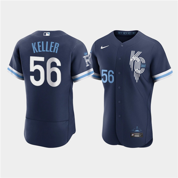 Men's Kansas City Royals #56 Brad Keller 2022 Navy City Connect Flex Base Stitched MLB Jersey