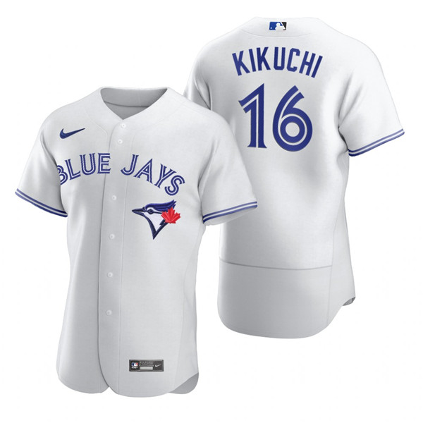 Men's Toronto Blue Jays #16 Yusei Kikuchi White Flex Base Stitched Baseball Jersey